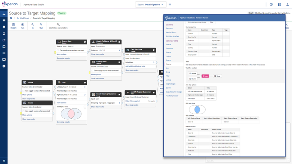screenshot of Experian Aperture Data Studio